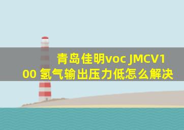 青岛佳明voc JMCV100 氢气输出压力低怎么解决